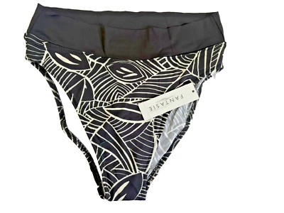 Nuevo Fantasie Bikini Natación Parte Inferior Cintura Alta Corte Alto Negro Blanco Calzoncillo EE. UU. X-Pequeño Foto 1 de 4