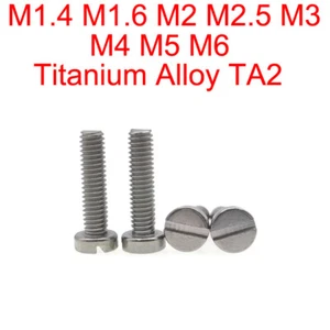 M1.4 M1.6 M2 M2.5 M3 M4 M5 M6 Titanium Alloy TA2 Slotted Cylindrical Head Screw - Picture 1 of 2