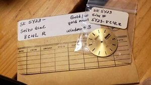NEW Vintage Seiko Men's SQ Watch Gold Dial Black Markers Window V232 5y23 8C4L R - Picture 1 of 4