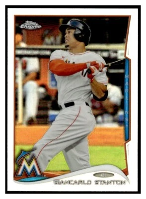2014 Topps Chrome Refractor 173 Giancarlo Stanton Miami Marlins card Yankees - Image 1 of 2