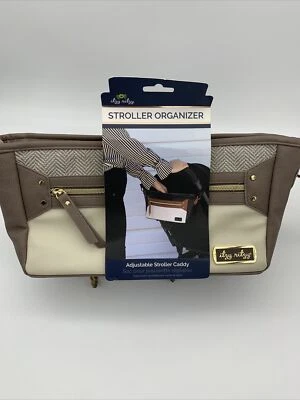 Stroller Caddy Organizer ITZY RITZY Adjustable Taupe Cream Herringbone New - Image 1 of 4