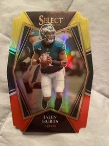 JALEN HURTS 2021 Select Football #128 Premier Level Red & Yellow Die-Cut Prizm - Picture 1 of 2