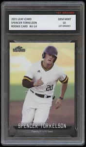 Spencer Torkelson 2021 Leaf iCard 1° grado 10 Rookie Card MLB Detroit Tigers - Foto 1 di 1