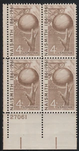 US 1961 SC# 1189 - Naismith - Basketball - Block of 4 Stamps - M-NH Lot # 56 - Picture 1 of 2