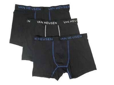 nuevo - VAN HEUSEN - Paquete de 3 - Para Hombre 2XL 6" Algodón/Spdx - Calzoncillos Boxer Negros Elastizados Foto 1 de 3