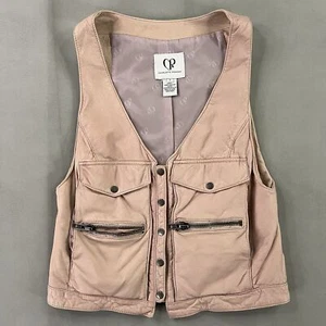 Charlotte Ronson Women Pink Gorpcore Safari Utility Leather Cargo Vest-2/XS-0628 - Picture 1 of 11