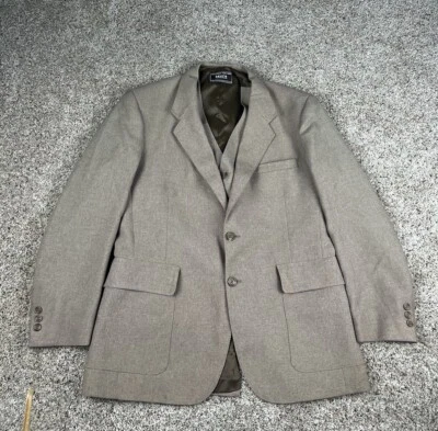 Винтажный 80-х Levis действие костюм куртка жилет 42R мужской коричневый 2 кнопки Sta-Prest - Изображение 1 из 4