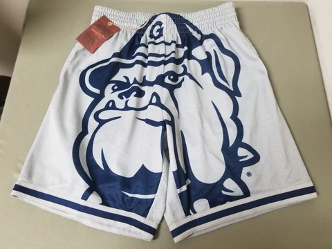 New Mitchell & Ness Mens NCAA Georgetown Hoyas Big Face Athletic Shorts Cover