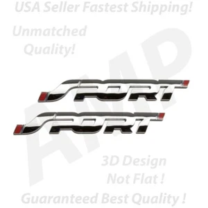 2 SPORT Emblem Badge Decal 3D Chrome for Explorer Edge Fusion Escape Focus Car - Picture 1 of 5