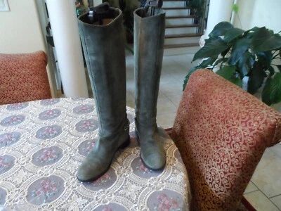 Christian Louboutin Sage Green Suede "Kate" Riding Boots Size EU 40 - US 10 - Image 1 of 4