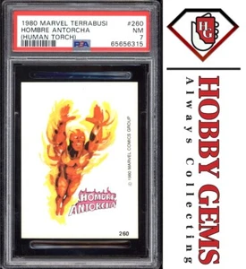 HUMAN TORCH PSA 7 1980 Marvel Terrabusi Sticker #260 Hombre Antorcha - Picture 1 of 2