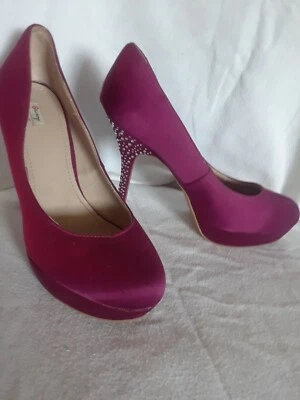 Potente zapato de plataforma de tacón Olsenboye púrpura con estrás para mujer talla 9 Foto 1 de 4