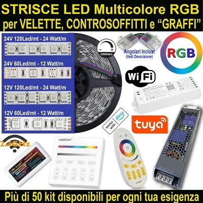 Kit Striscia Led Luce RGB x Velette, Controsoffitti, Cartongesso, Graffi. Strip. - Immagine 1 di 4