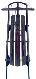 Vintage PARIS CHAMPION FASTBACK Wood Metal Snow Sled Ski Lodge Decor 46” X 23” - Picture 1 of 4