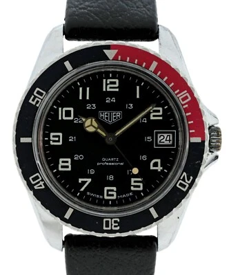 Мужские часы Heuer (Pre-Tag) 37 мм серия 1000 с красным/черным безелем Coke! Ссылка: 980.043! - Изображение 1 из 4