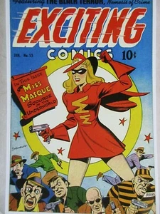 Postcard - Exciting Comics #53 Jan. Miss Masque Scourge of the Underworld - Picture 1 of 2
