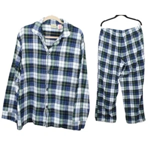 LL Bean Men's Scotch Plaid Flannel Pajamas Set Cotton Vintage Tartan Size L - Picture 1 of 15