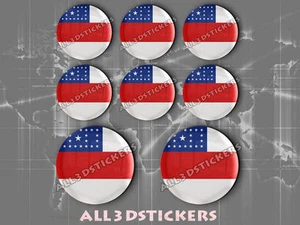 8 x 3D ROUND Stickers Resin Domed Flag Amazonas - Adhesive Decal Vinyl - Imagen 1 de 1