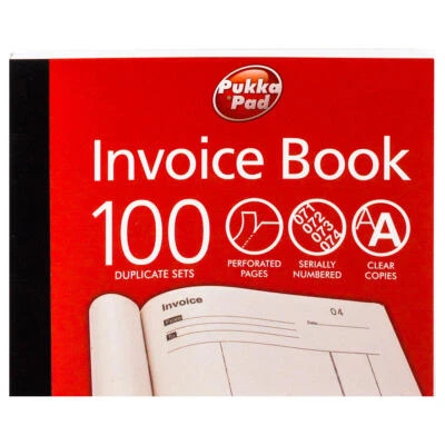 Pukka Pads Duplicate Invoice Book with Carbon Sheets DUP4566R 100 Sets New