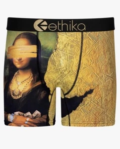 ETHIKA The Masterpiece Double Sides Black Gold Mid Length BOXER BRIEF XL NWT - Picture 1 of 11