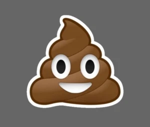 Pegatina de vinilo brillante troquelada emoji de caca - Imagen 1 de 1