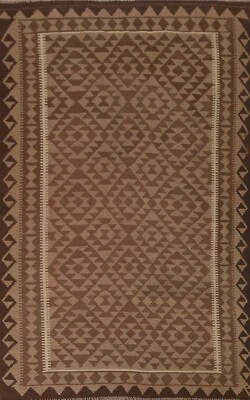 Southwestern Kilim Area Rug 5x8 Flat-woven Wool Carpet - Image 1 of 4