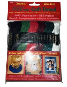 J & P Coats Craft Thread & Floss 36 Skeins Christmas Value Pack Multi Color NOS - Picture 1 of 4