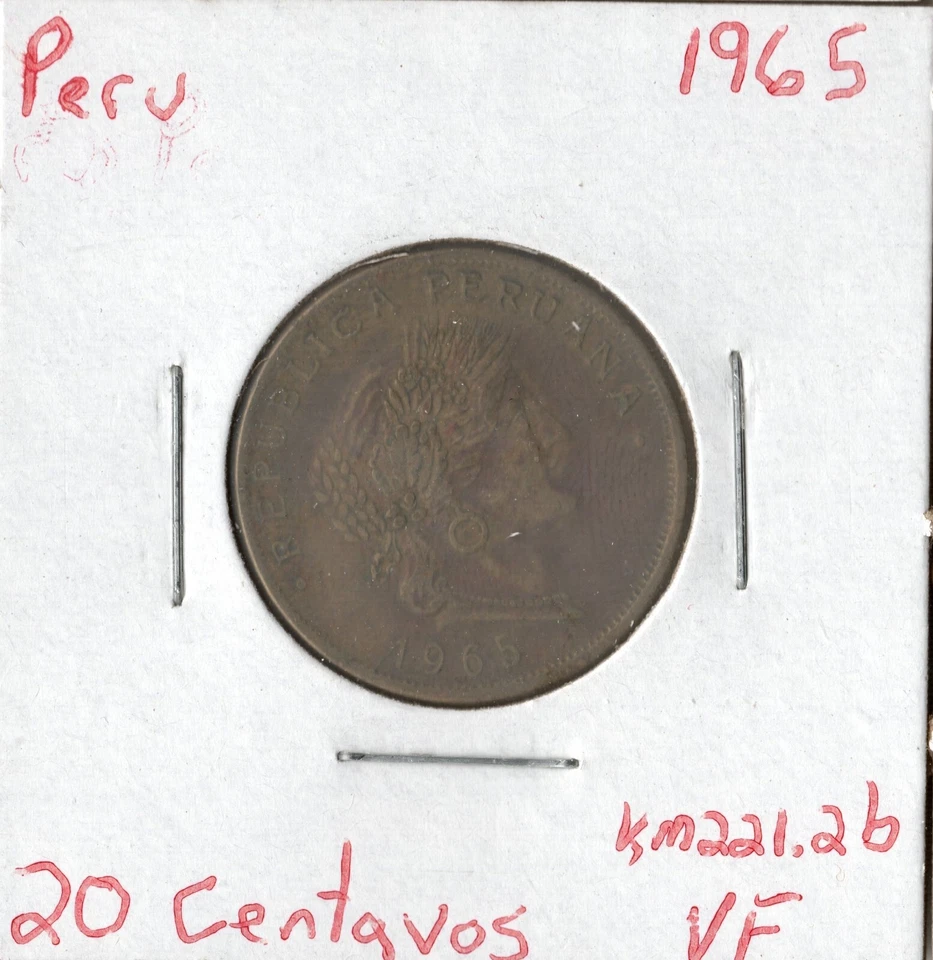 Coin Peru 20 Centavos 1965 KM221.2b - Image 1 of 1