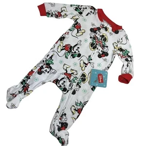 Pijama de Navidad Disney talla 3/6 meses mono para dormir Mickey Minnie Mouse vacaciones - Imagen 1 de 12
