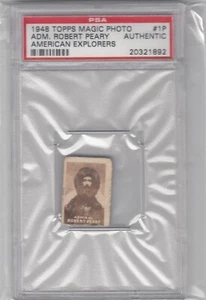 1948 Adm Robert Peary Topps Magic Photo American Explorers Mini #1 PSA Authentic - Picture 1 of 1