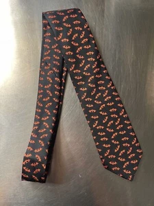 Retreez Junior Boys Size 8-10 Halloween Bat Tie Black And Orange Handmade  - Picture 1 of 4