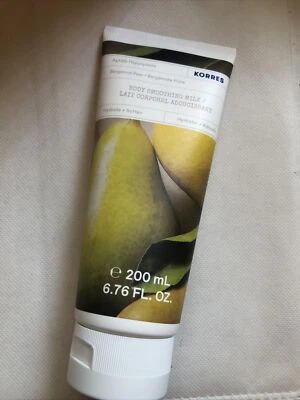 Korres Body Smoothing Milk Bergamot Pear 92.5% Natural Content Sealed 200ml NEW - Image 1 of 4