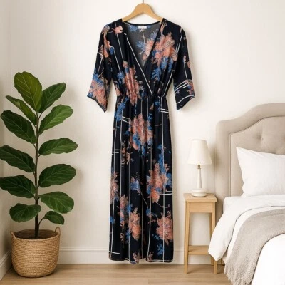 Mono Flying Tomato Mujer XS Negro Floral Tira Nuevo con Etiquetas Envolvente Pierna Ancha Mameluco Elegante Foto 1 de 4