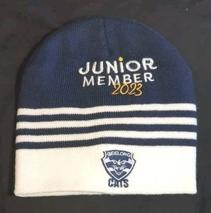 Kids' AFL Geelong Cats 2023 Football Club Beanie Junior member. Children's Size - Picture 1 of 6