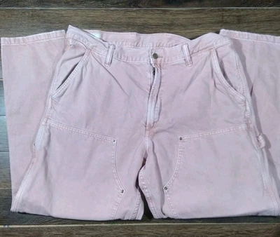MEN 36X32 ANTIQUE PINK GAP BAGGY CARPENTER DOUBLE KNEE PANTS JEANS - Image 1 of 4