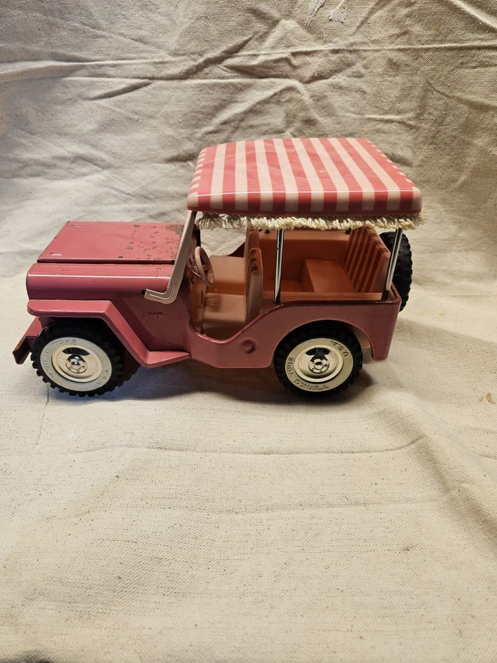 Jeep Tonka Pink Surry 1963-64! ¡Acero prensado vintage! ¡Hawaii azul! Elvis Presley Foto 1 de 4