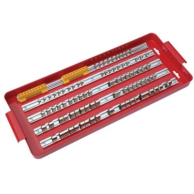 5PCS Socket Rail Storage Holder Organizer Tray Set 1/2" 3/8" 1/4" Wall Mount - Image 1 of 4