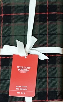 Williams-Sonoma Green Tartan  Towels Set/2 - Image 1 of 2