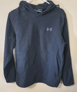 Under Armour Sweatshirt Men Small Black Cold Gear Hoodie Fleece Lined Loose NWT  - Picture 1 of 9