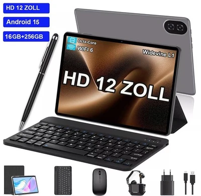 2025 Android 15 Tablet 16GB RAM+256GB ROM Gaming Tablet 12 Zoll 1920x1200 FHD - Bild 1 von 4