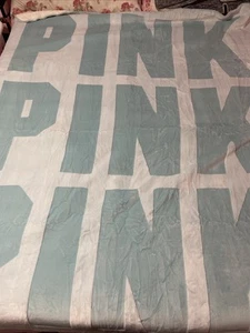 NWOT Victoria Secret PINK Mint Green Logo Sherpa Blanket - Picture 1 of 5
