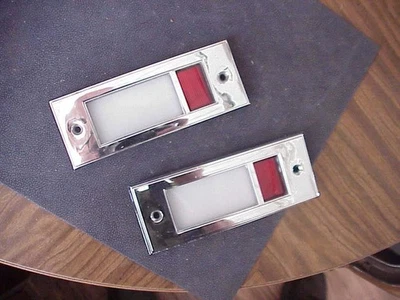 1965-66 Ford Thunderbird Inside Door Courtesy Lamp Bezel Lens C5SB-13739A Pair - Image 1 of 4