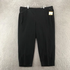 Anne Klein Slim Crop Pants Womens 3X Black High Rise Elastic Waist Casual NEW - Picture 1 of 15