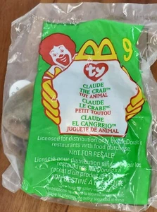 TY Teenie Beanie Baby Babies CLAUDE THE CRAB 1999 McDonalds # 9 NIP - Picture 1 of 2