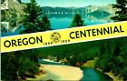 Oregon Centennial Crater Lake Rogue River Postcard unused (23136)