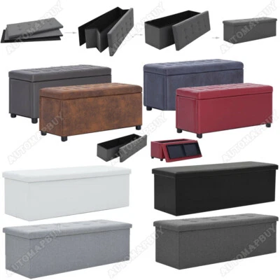 Sitzhocker Aufbewahrungsbox Fußhocker Faltbar Hocker Sitzbank Sitzwürfel Truhe - Bild 1 von 4