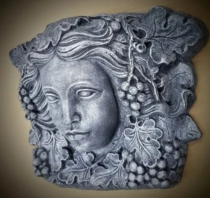 17" Vintage Green Man Woman Wall Plaque Greek Art Tree Goddess  - Picture 1 of 9