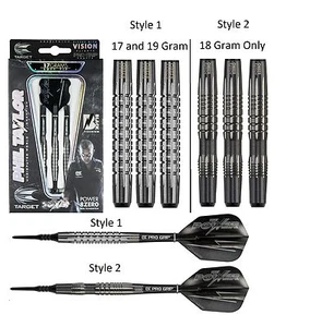 Dardos de punta suave Phil Taylor Power 8Zero negros 80% tungsteno de Target 17g 18g 19g - Imagen 1 de 1
