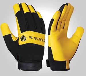 Work Gloves Gardening Thorn Proof Leather Hand Protection Safety Builders Grip - Picture 1 of 6