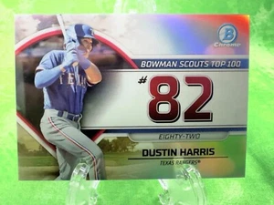 Dustin Harris - Scouts Top 100 - 2023 Bowman BTP-82 Texas Rangers Rookie Card - Picture 1 of 11